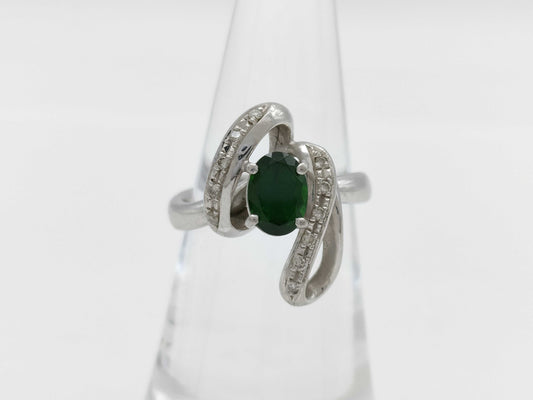 Colored Stone 0.97ct D0.10ct PT900 7.8g Ring