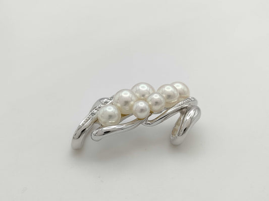 Pearl diameter approx. 4.3-6.9mm D0.08ct K14WG 8.3g obi fastener