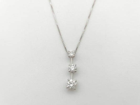 Trilogy D1.00ct K18WG 3.6g Necklace