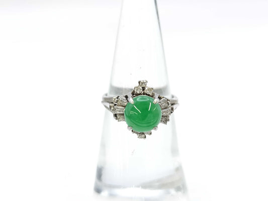 Jade 1.91ct Diamond PM900 5.8g Ring