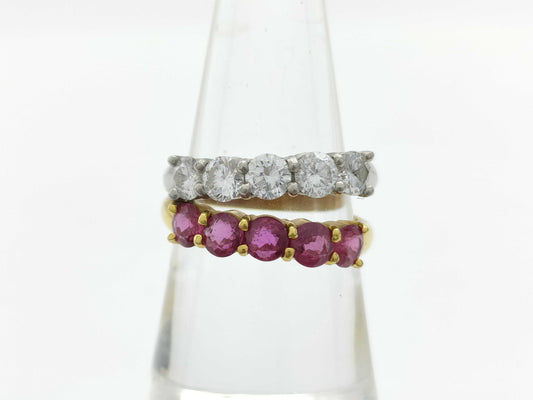 R1.30ct D1.00ct K18/PT900 6.0g Ring