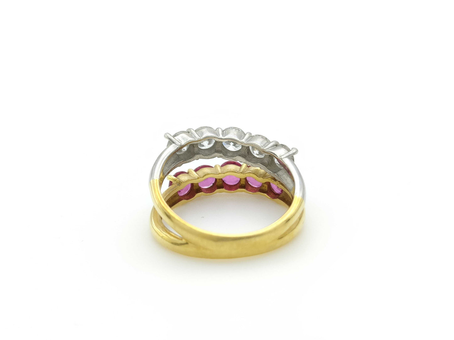 R1.30ct D1.00ct K18/PT900 6.0g Ring