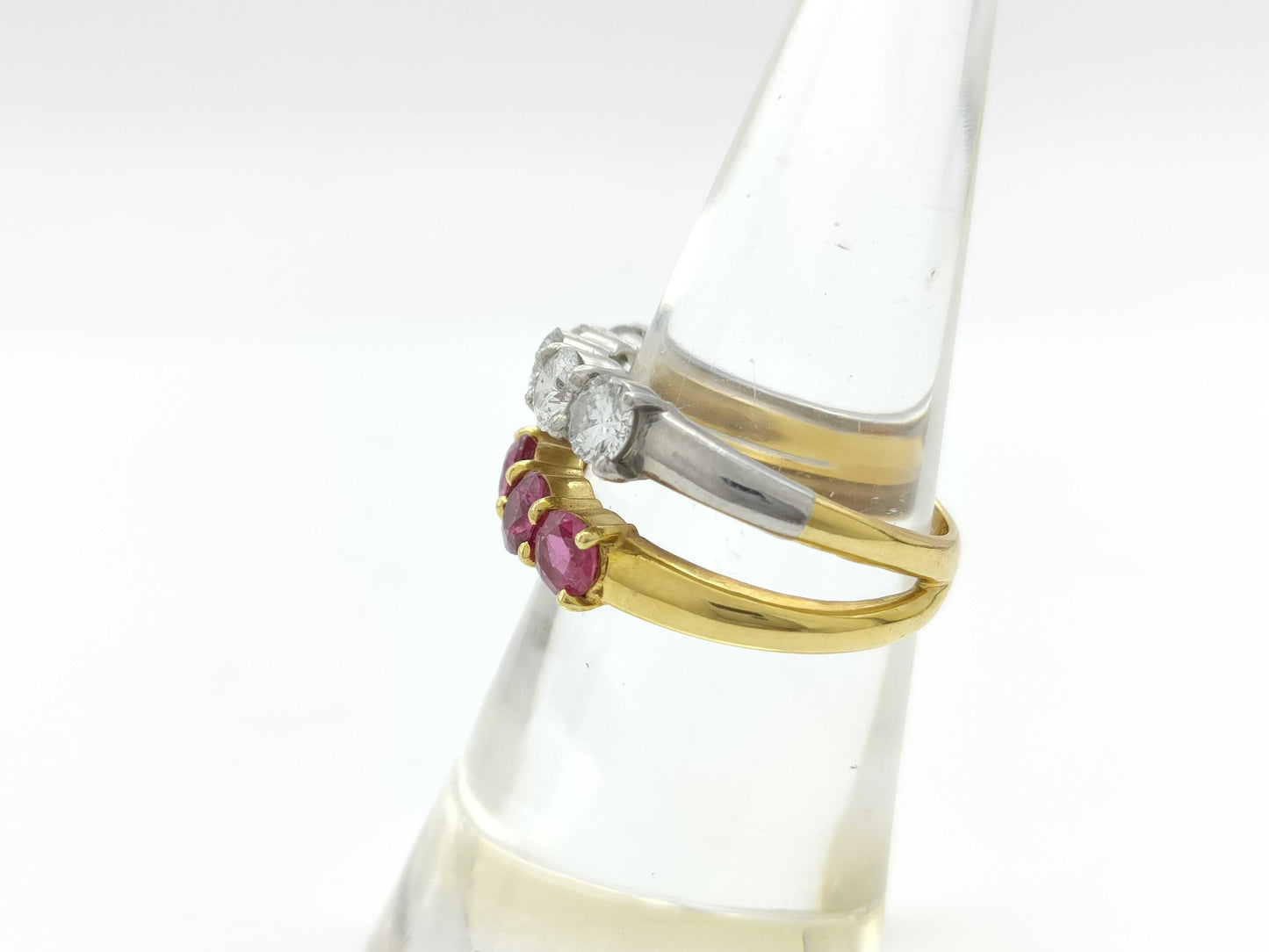 R1.30ct D1.00ct K18/PT900 6.0g Ring