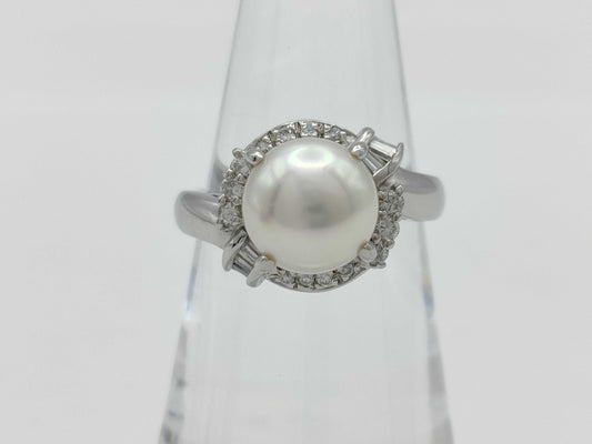 Pearl diameter approx. 8.7mm D0.27ct PT900 8.1g ring