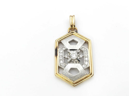 D0.317ct/0.30ct K18/PT900 11.8g Pendant Top