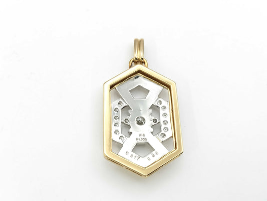 D0.317ct/0.30ct K18/PT900 11.8g Pendant Top