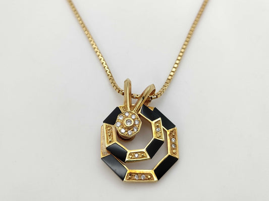 Colored Stone D0.17ct K18 19.0g Necklace