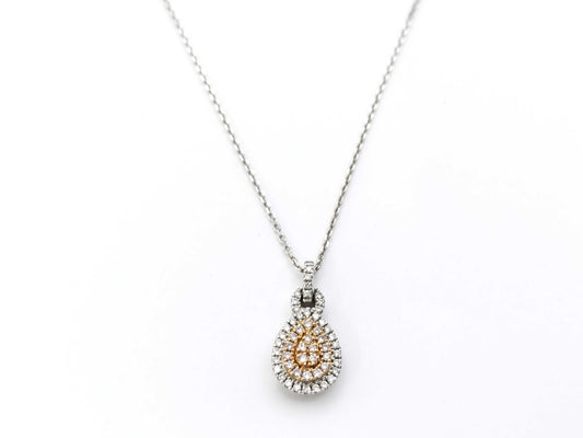 PD0.08ct D0.10ct K18/K18WG 2.8g Necklace