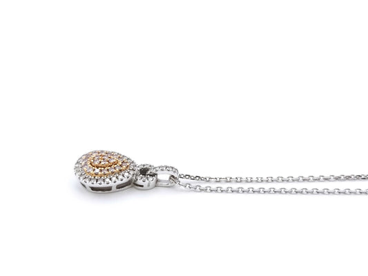 PD0.08ct D0.10ct K18/K18WG 2.8g Necklace