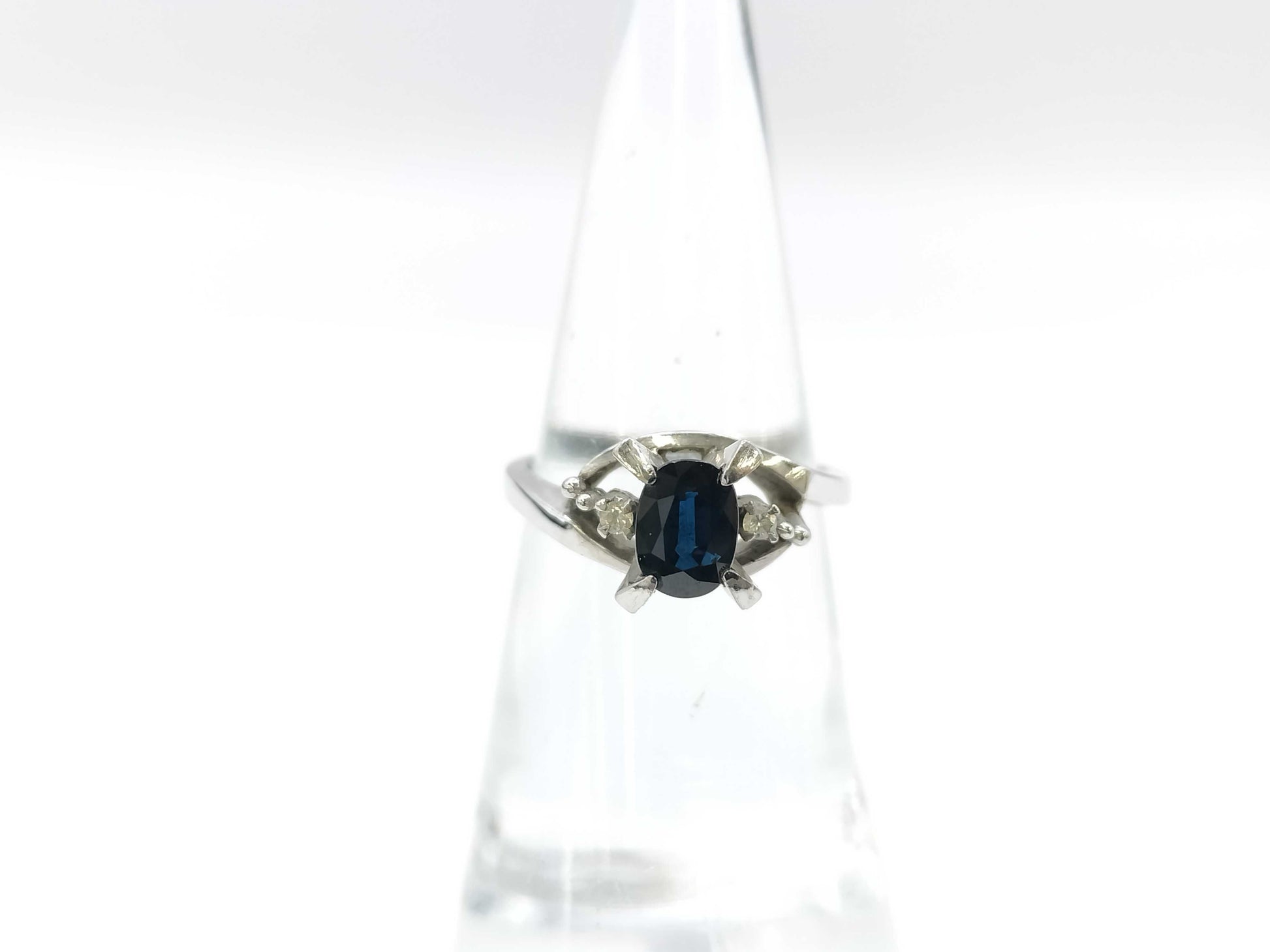 Sapphire Diamond K14WG 3.8g Ring