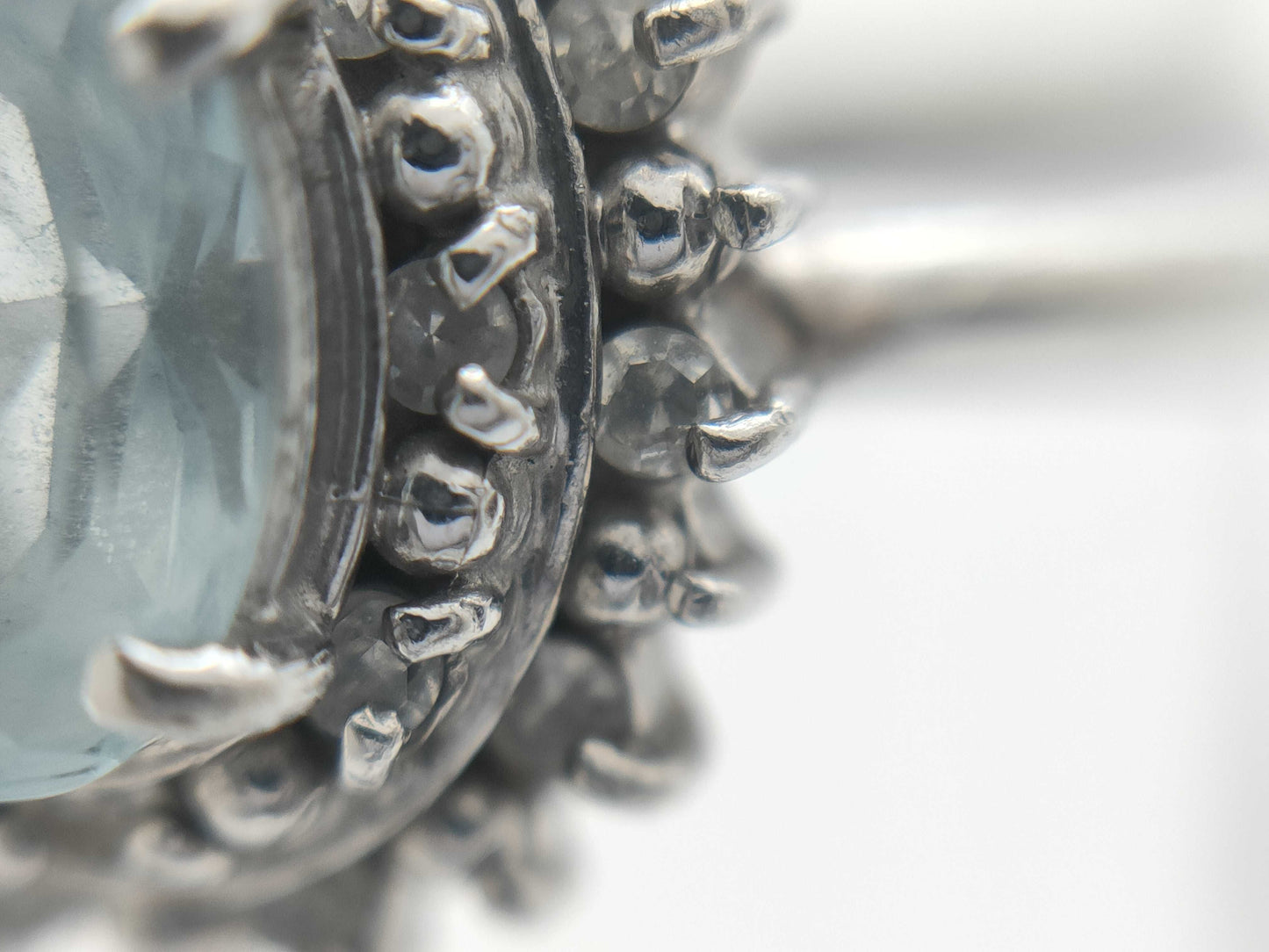Aquamarine Diamond PT900 5.9g Ring