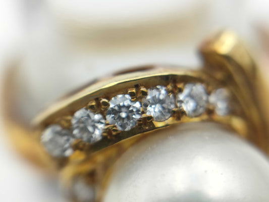 Pearl diameter approx. 8.8mm Diamond 750 6.6g ring