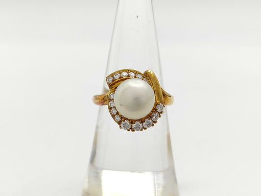 Pearl diameter approx. 8.8mm Diamond 750 6.6g ring