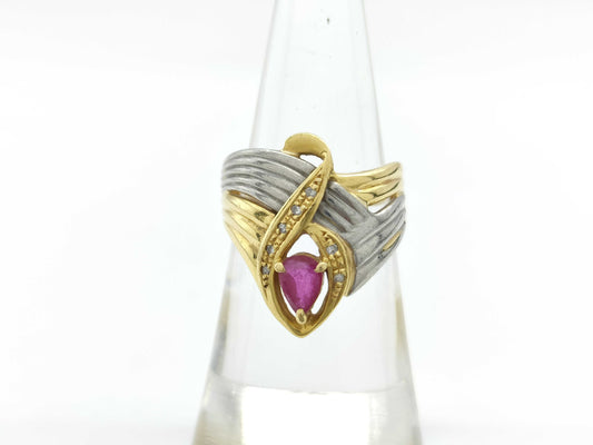 R0.33ct D0.05ct K18/PT900 6.7g Ring