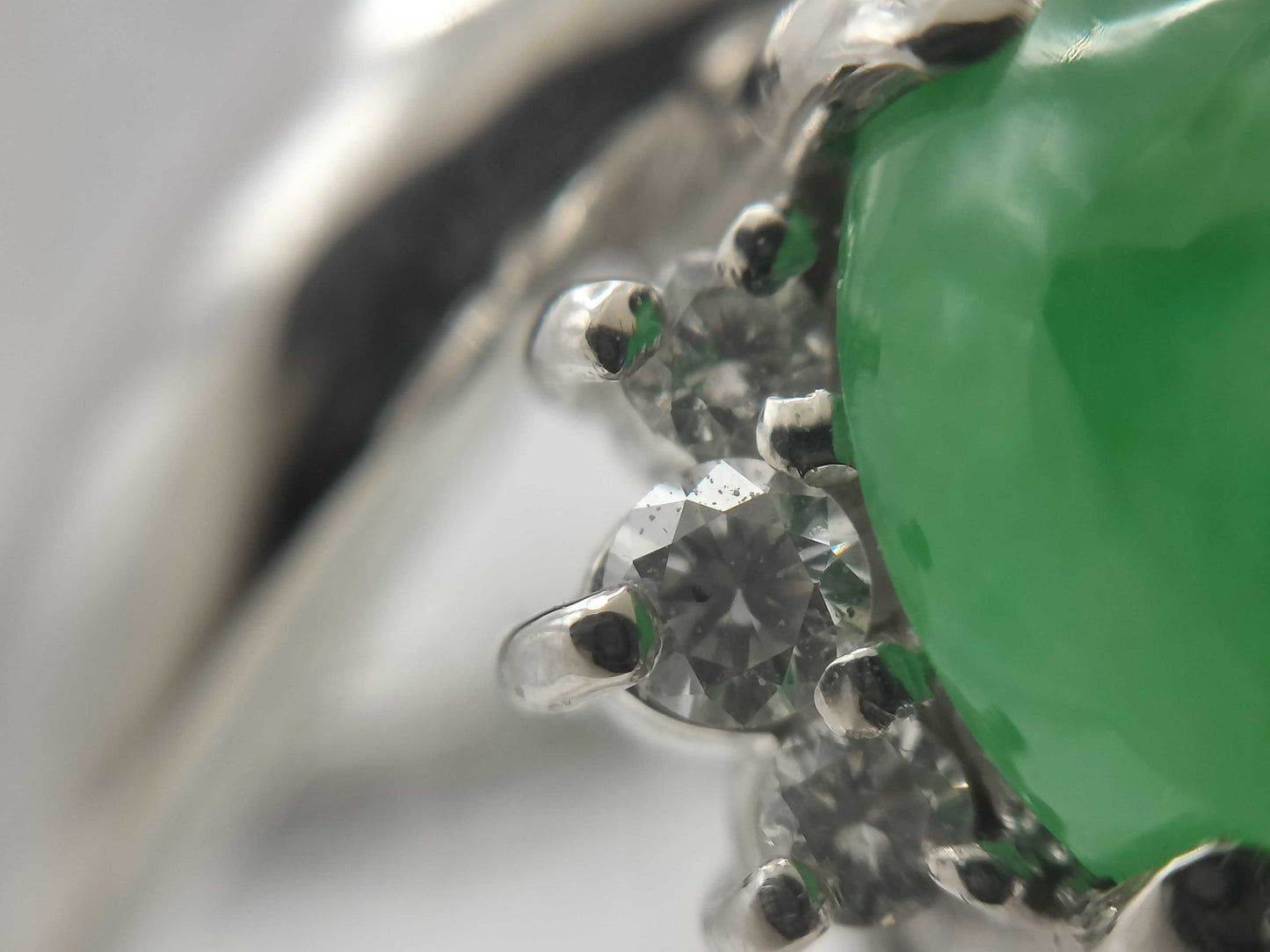 Jade 2.68ct D0.11ct PT900 9.2g Ring
