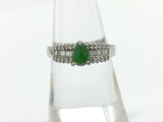 Jade 0.55ct D0.34ct PT900 5.5g Ring