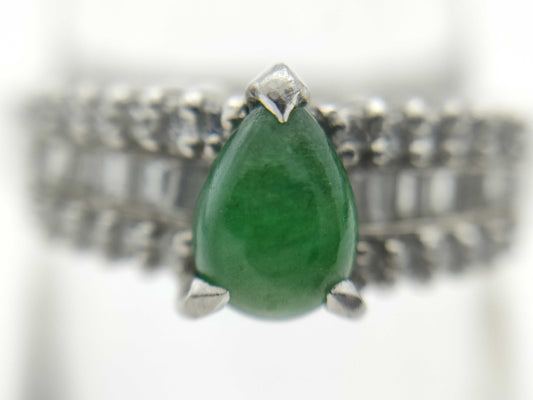 Jade 0.55ct D0.34ct PT900 5.5g Ring