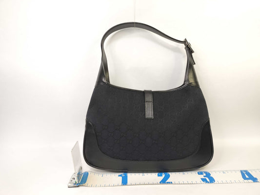 GUCCI GG Canvas Jackie Black Shoulder Bag