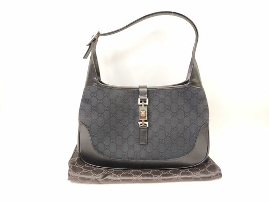 GUCCI GG Canvas Jackie Black Shoulder Bag