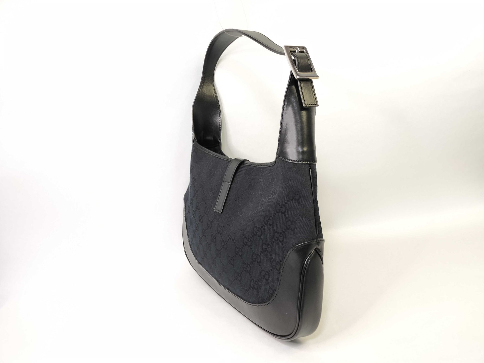 GUCCI GG Canvas Jackie Black Shoulder Bag