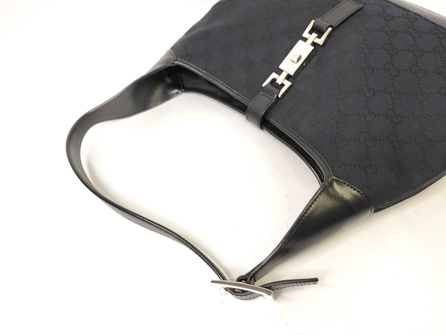 GUCCI GG Canvas Jackie Black Shoulder Bag