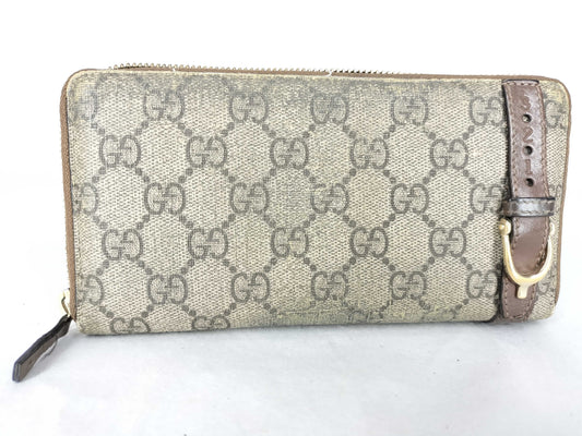 GUCCI GG Supreme Gucci GG long wallet zipper broken wallet