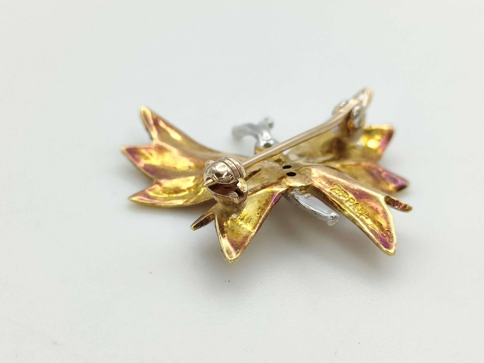 Tiffany&Co. Butterfly Motif Diamond 18K 4.2g Brooch