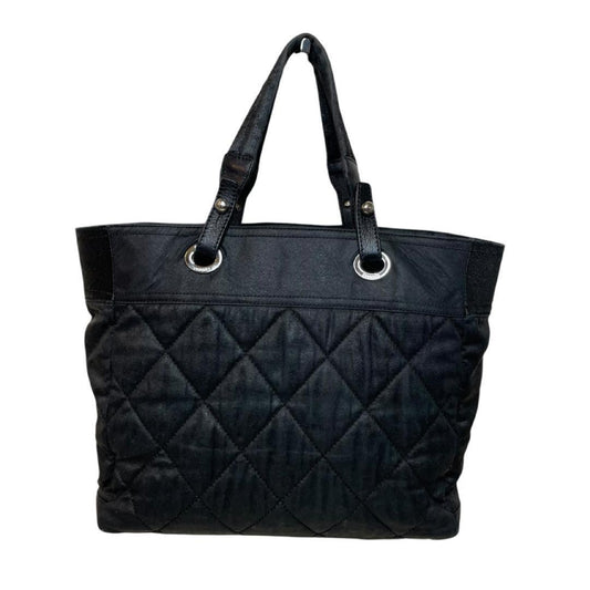 CHANEL Paris Biarritz Quilted Black Tote Bag