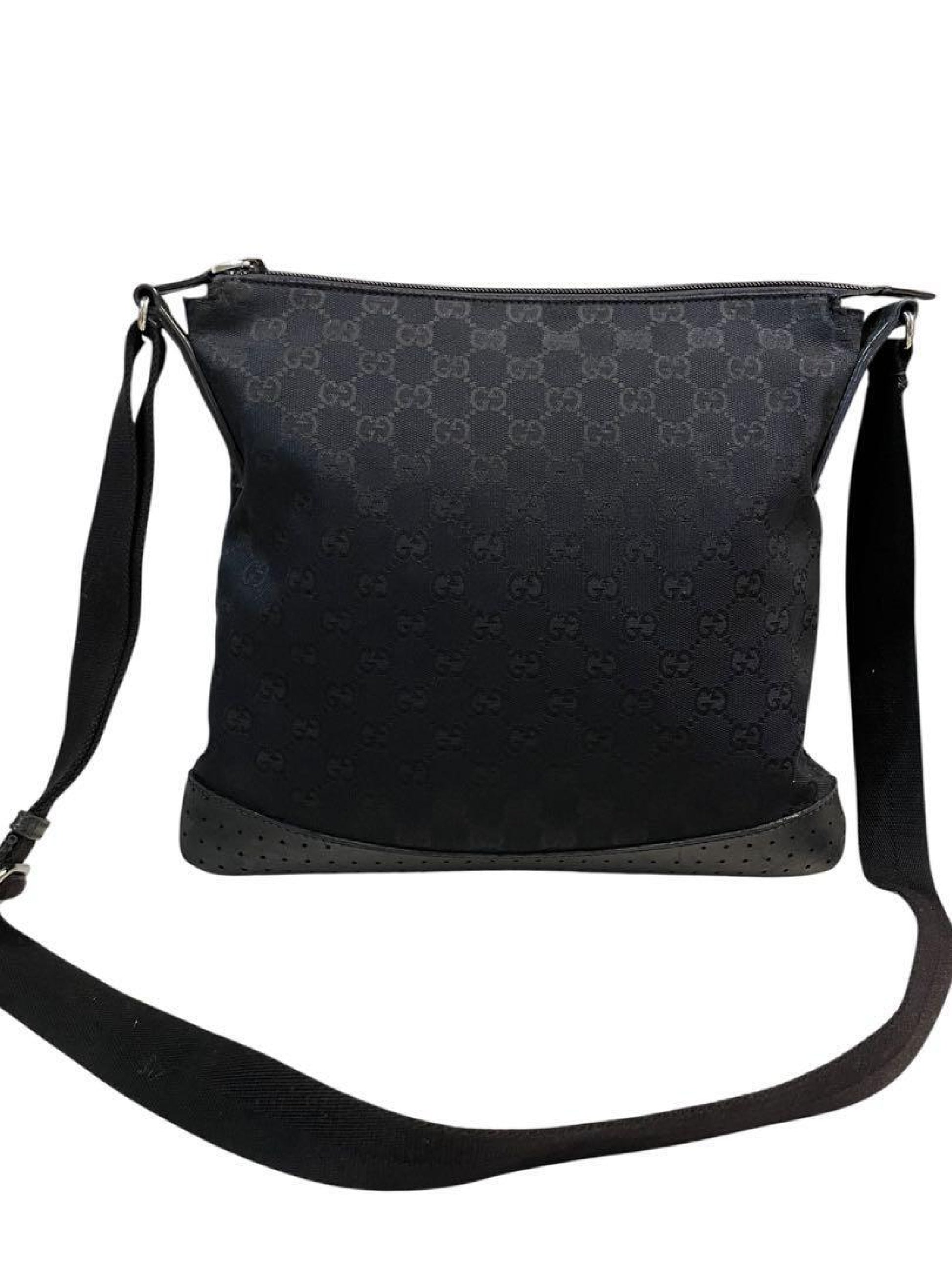 GUCCI Black GG Pattern 145857 Men's Shoulder Bag