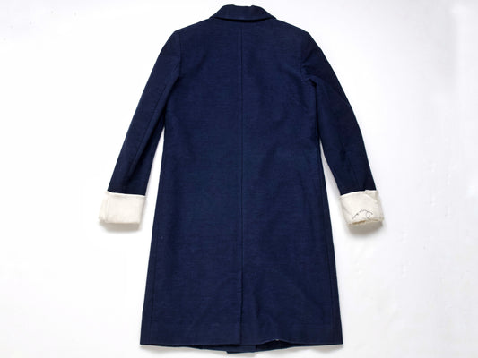 CHANEL CC Button Embroidered Lining Navy Size 38 Coat