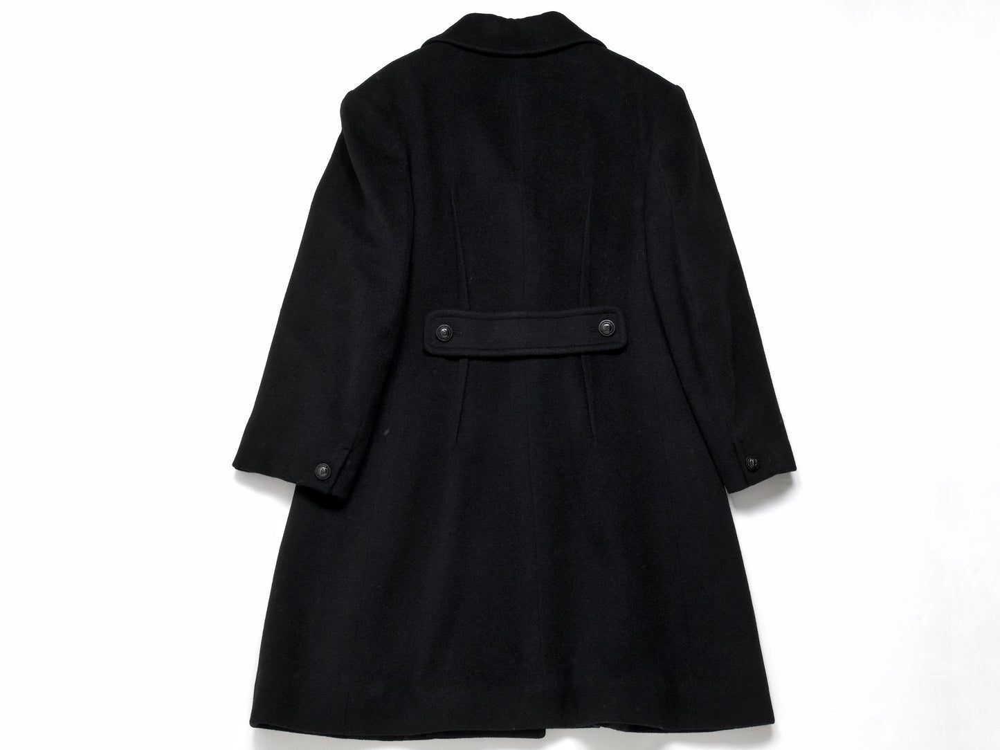 CHANEL 1997 Wool Quilted Lining Black Coat Size 38