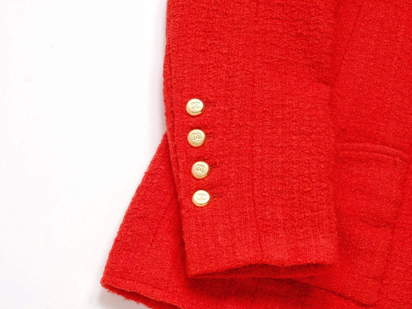 CHANEL 1996 Vermilion Tweed Jacket Size 44