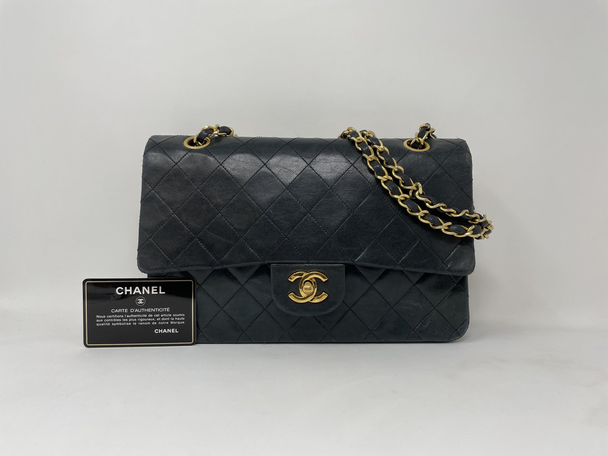 CHANEL CHANEL Matelasse Shoulder Bag, Lambskin, Double Flap, Gold Hardware, Turn Lock Shoulder Bag