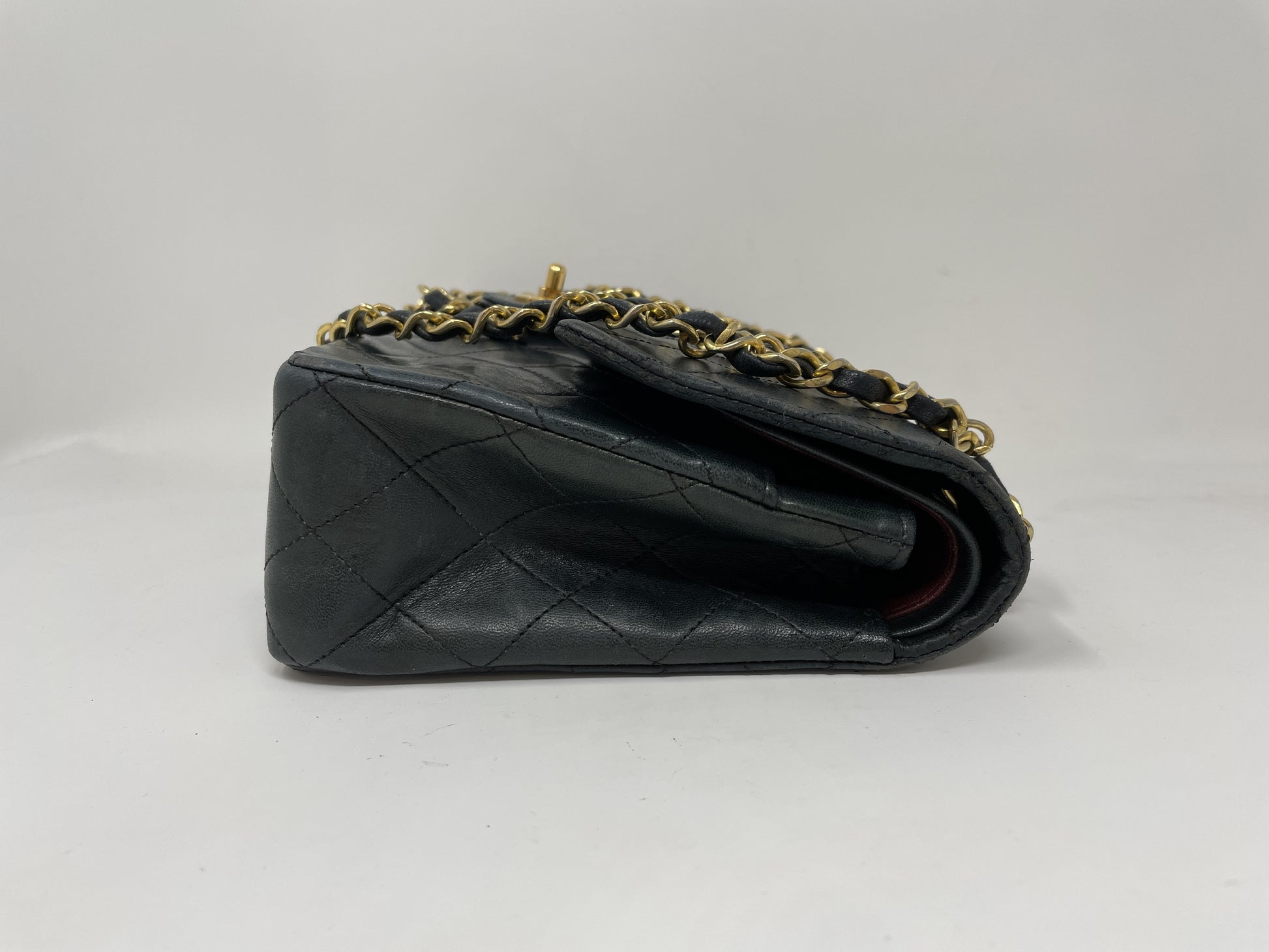 CHANEL CHANEL Matelasse Shoulder Bag, Lambskin, Double Flap, Gold Hardware, Turn Lock Shoulder Bag