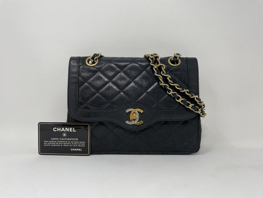 CHANEL CHANEL Matelasse Shoulder Bag Paris Limited Edition Double Flap Turn Lock Shoulder Bag