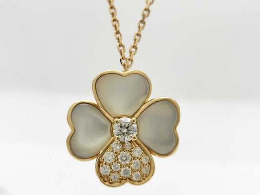 Van Cleef&Arpels Cosmos Clip Shell Diamond Au750 10.9g Necklace