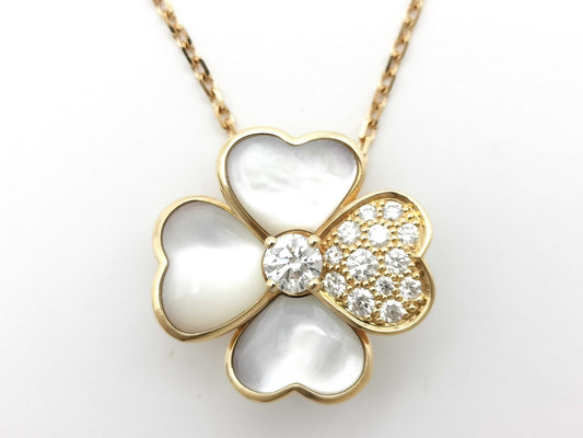 Van Cleef&Arpels Cosmos Clip Shell Diamond Au750 10.9g Necklace