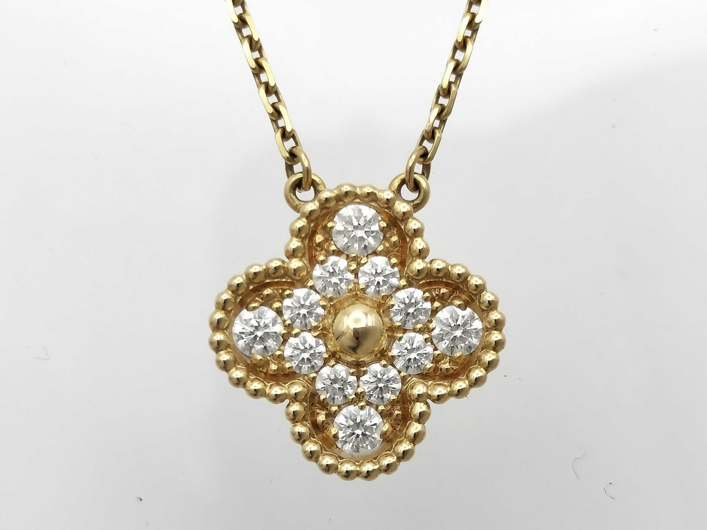 Van Cleef&Arpels Vintage Alhambra Diamond Au750 5.0g Necklace