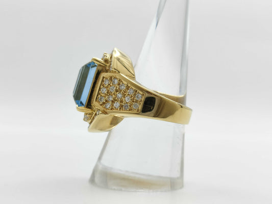 AQ10.69ct D1.23ct K18 15.7g Ring