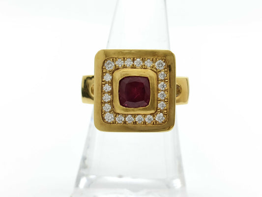 Ruby Diamond K18 13.9g Ring