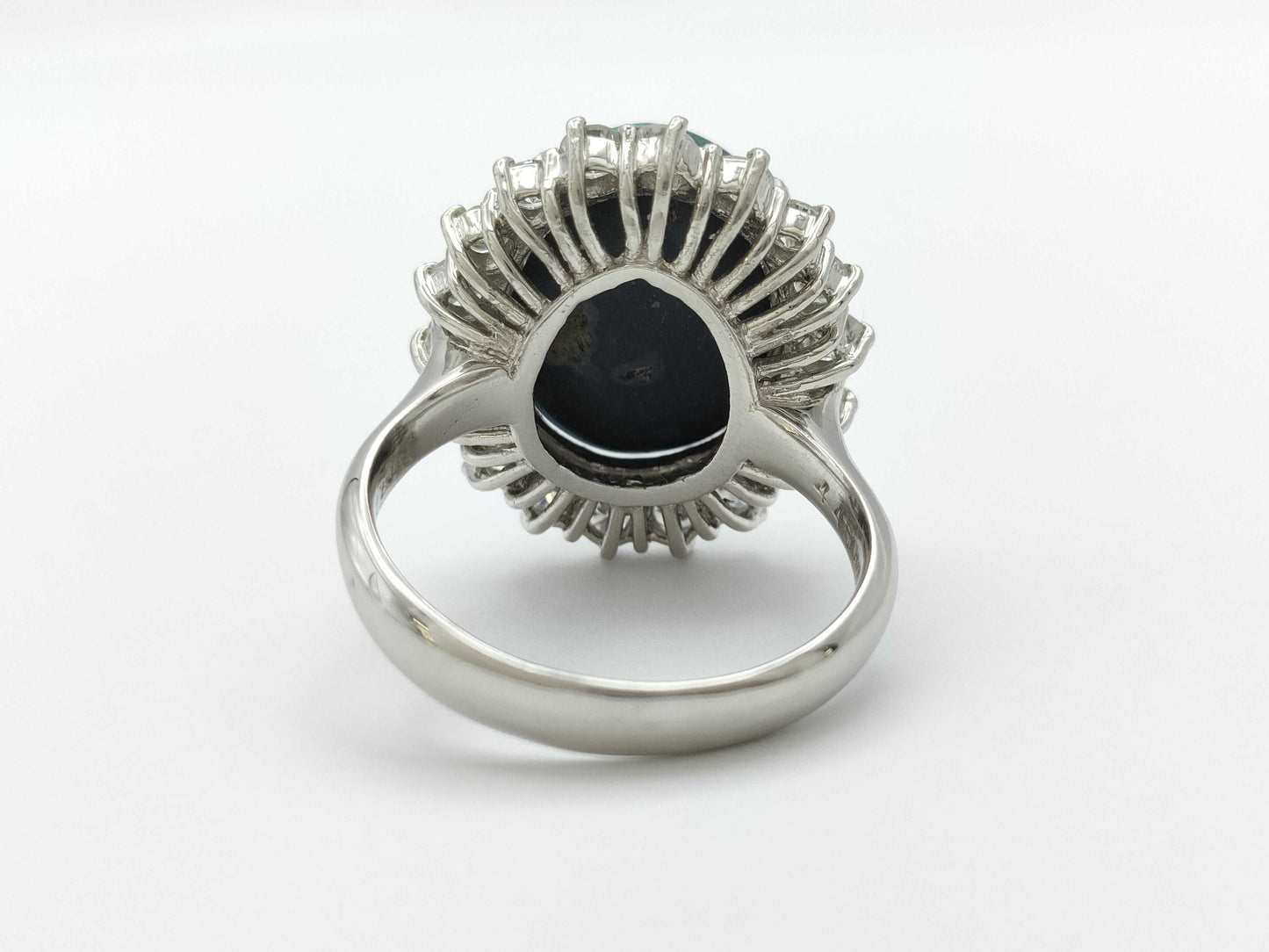Black Opal 4.45ct D1.20ct PT900 10.2g Ring