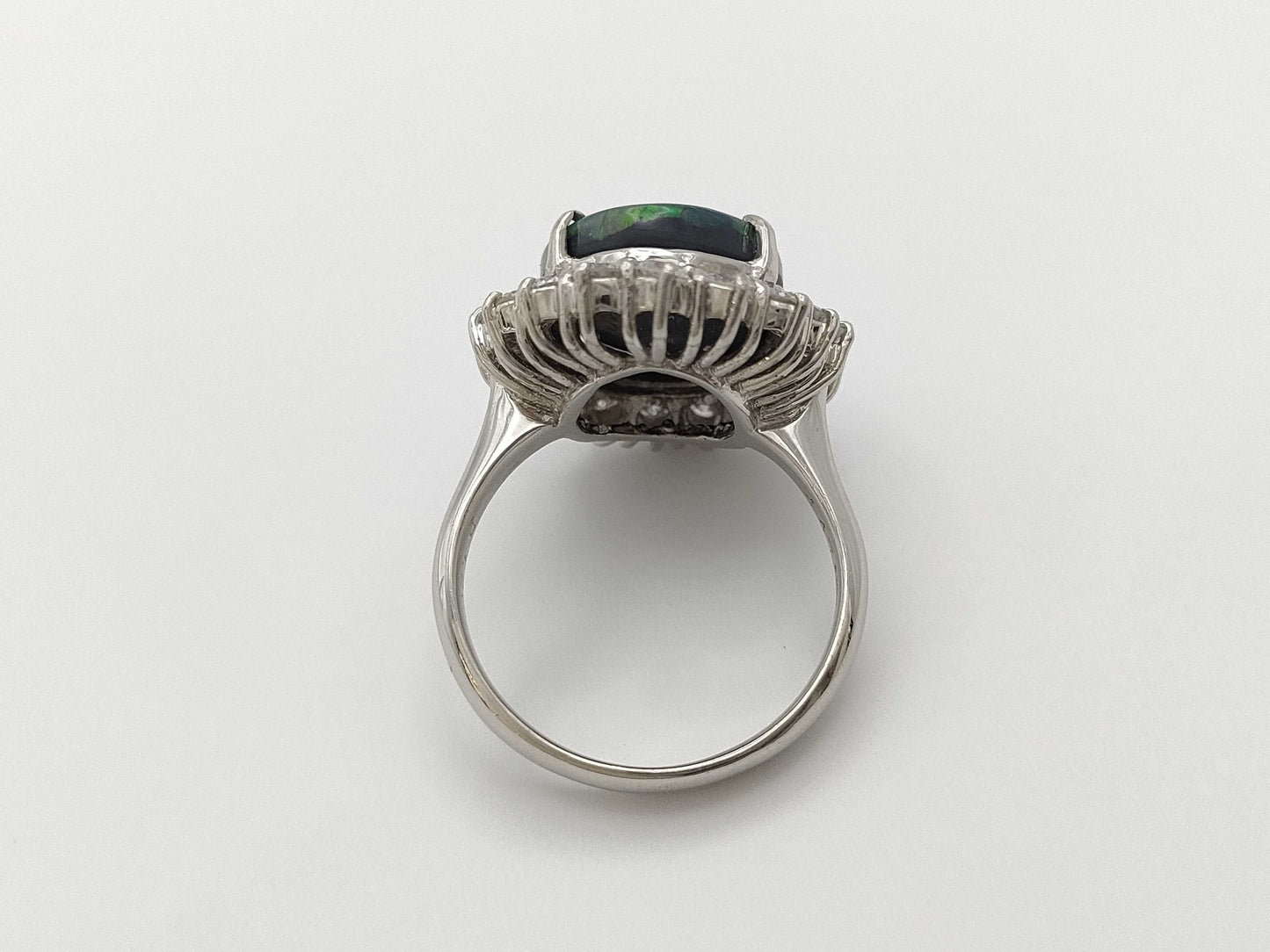 Black Opal 4.45ct D1.20ct PT900 10.2g Ring