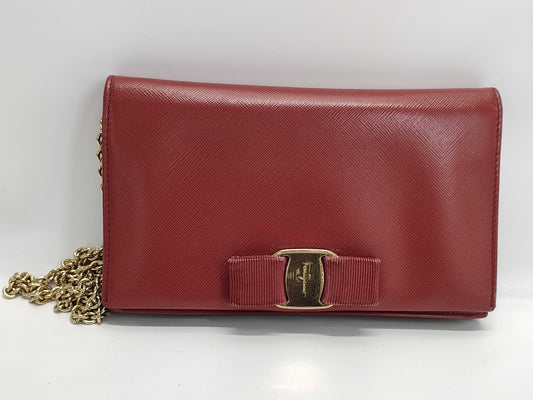 Salvatore Ferragamo Chain Wallet Red Wallet