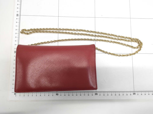 Salvatore Ferragamo Chain Wallet Red Wallet