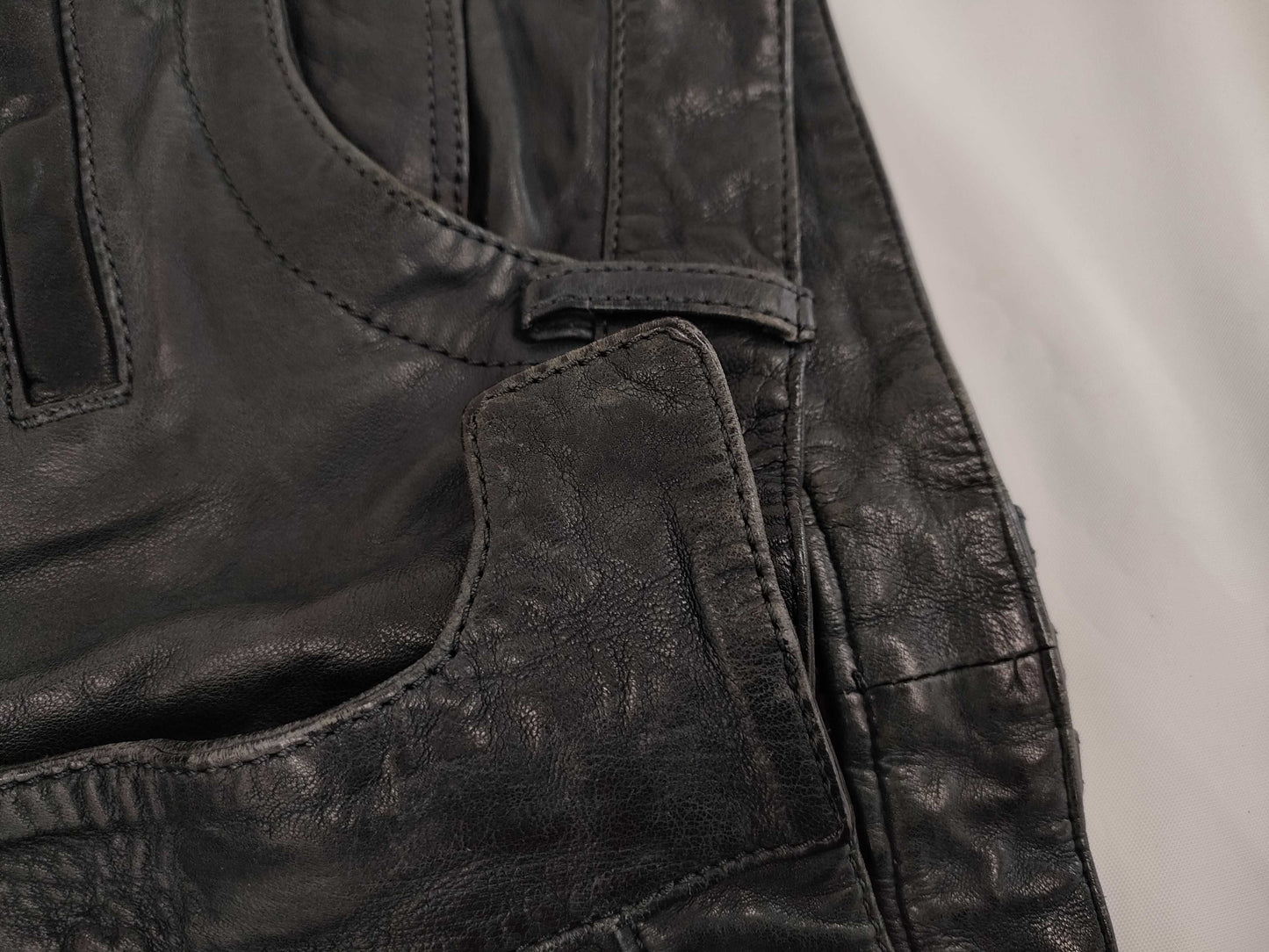 BALMAIN Leather Rider Pants Size 50