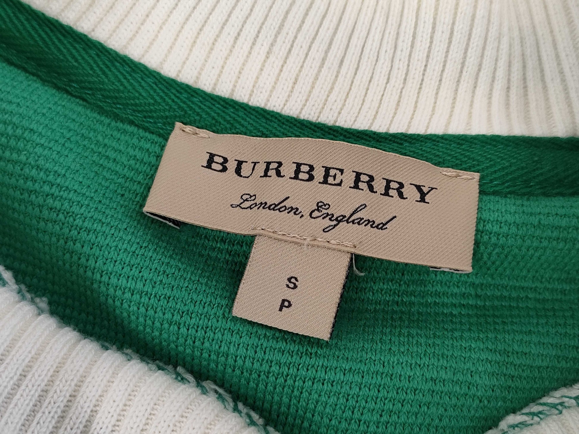 BURBERRY Terry V-neck shirt, size S, tops