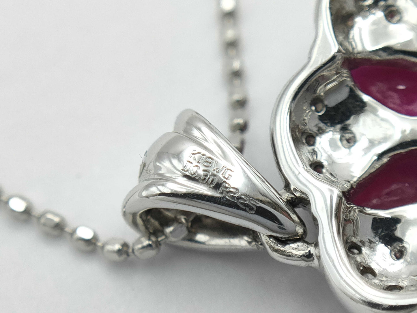 R2.25ct D0.3ct K18WG 6.5g Necklace