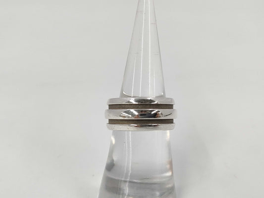 Tiffany&Co. Grooved Double Line 10.0g Ring