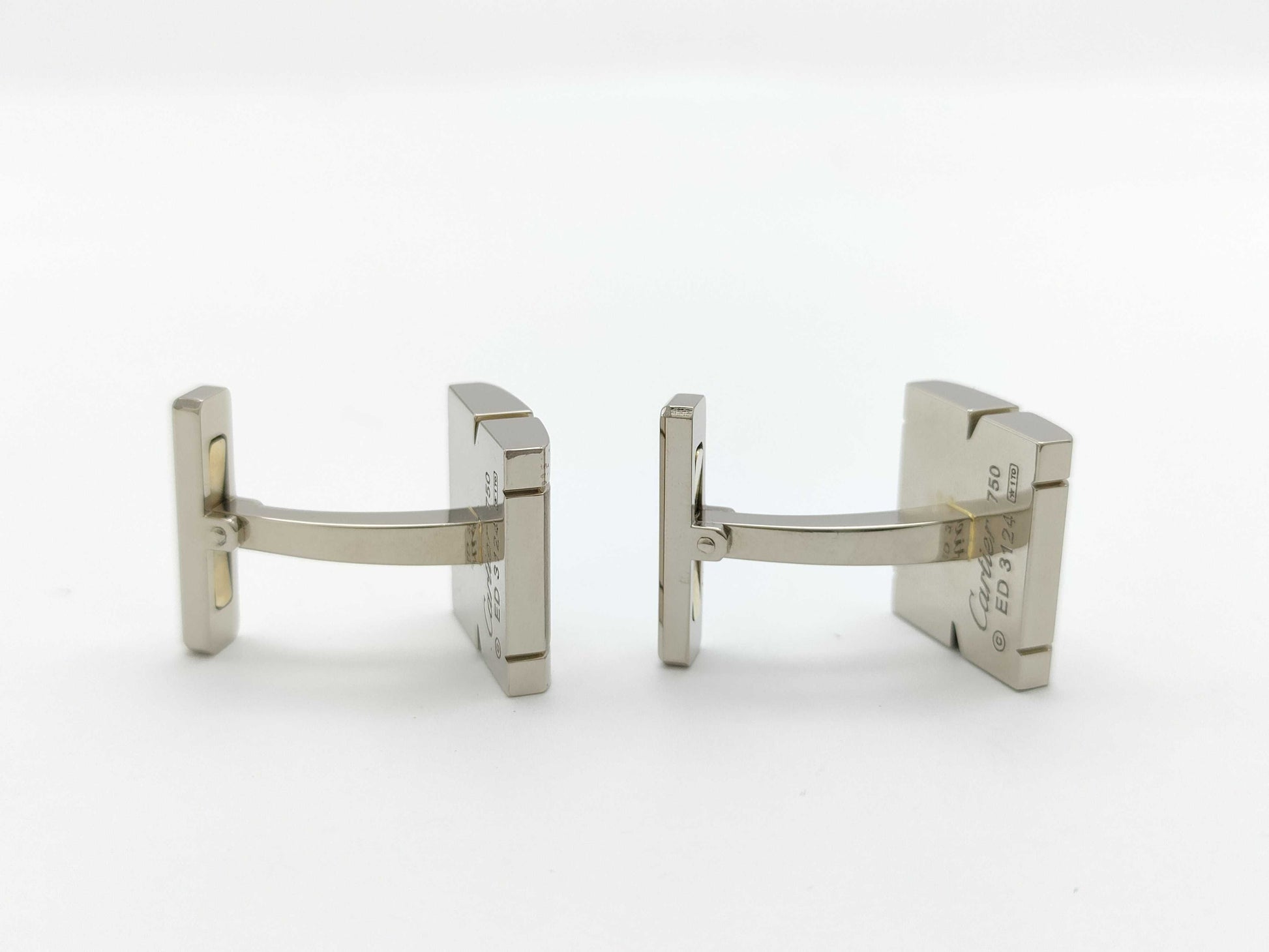 Cartier Tank Francaise WG 750 22.4g Tie Pin Cuffs
