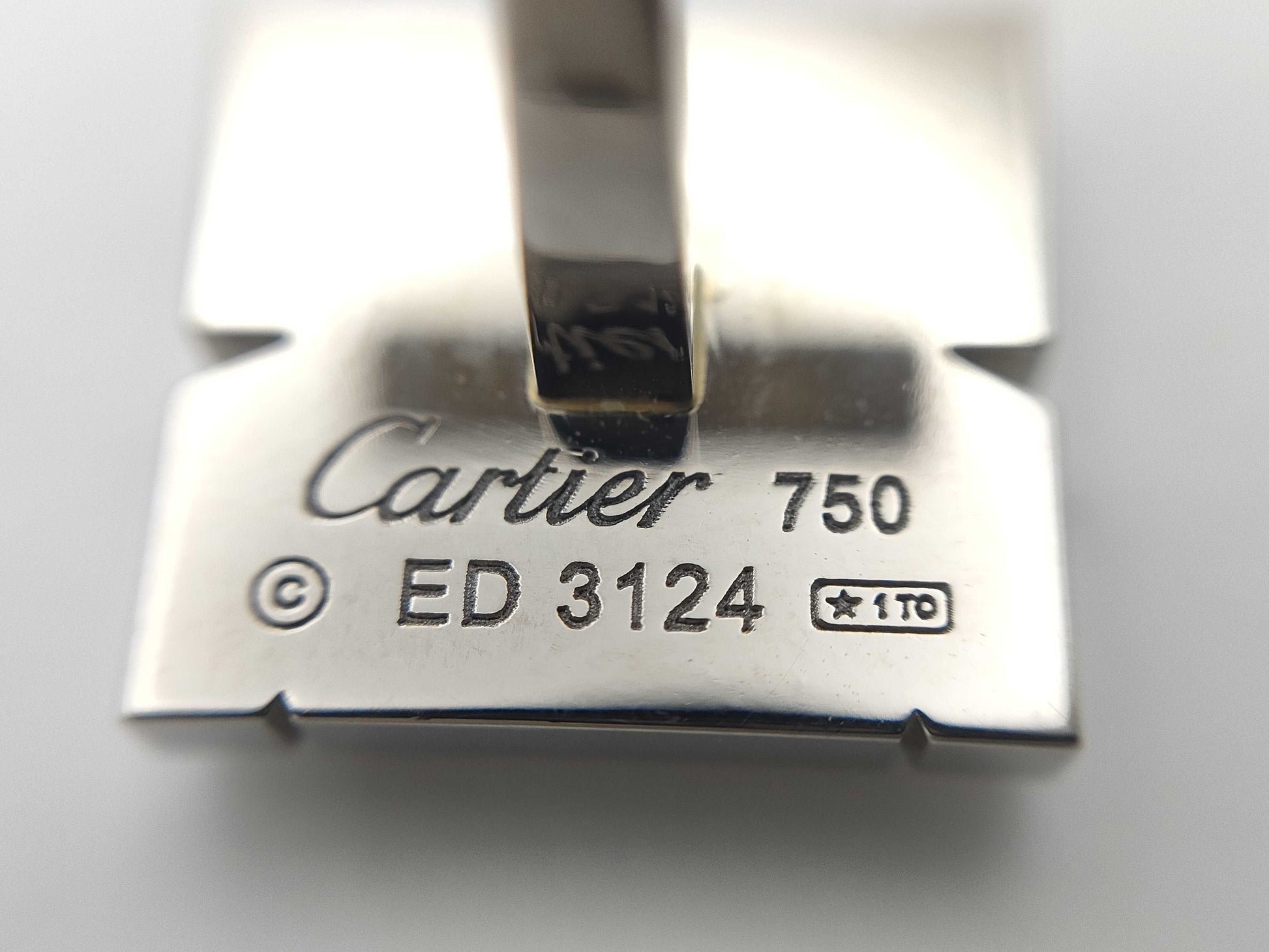 Cartier Tank Francaise WG 750 22.4g Tie Pin Cuffs